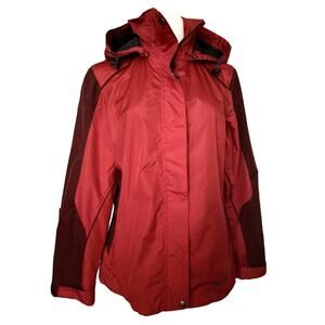 ZERMATT Red Jacket Shell w/Detachable Hood Ladies sz M